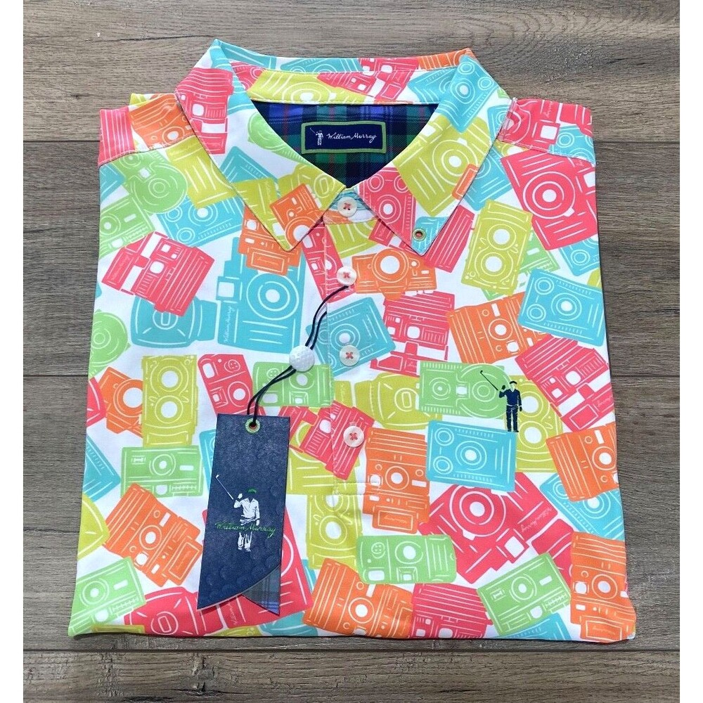 William Murray Golf Candid Cameras Polo Mens L Short Sleeve Retail Packaging